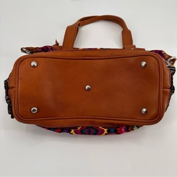 Little Guatemala small CDB blue pink wheat full huipil convertible bag - Picture 5 of 5